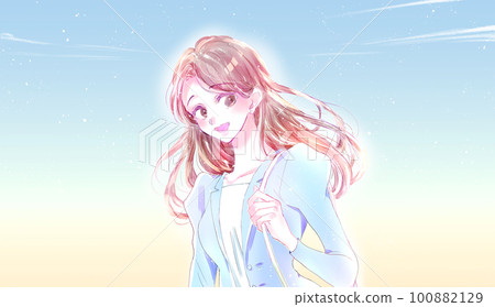 Image of a shining woman Business person Aozora Image of a shining woman Business person Aozora 100882129