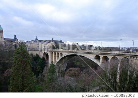Adolphe Bridge over the Petrus Valley in Luxembourg Adolphe Bridge over the Petrus Valley in Luxembourg 100882308