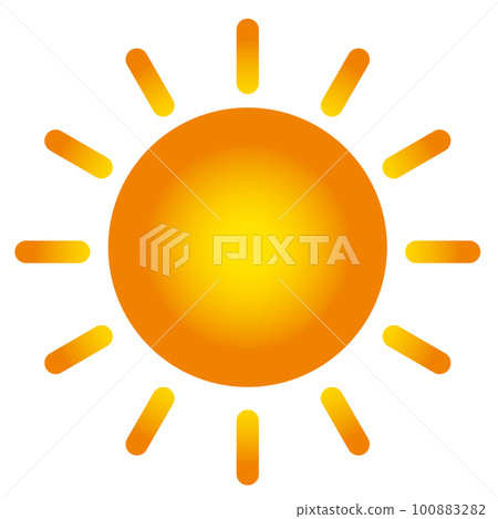 Simple sun illustration orange gradation Simple sun illustration orange gradation 100883282