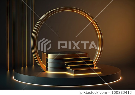 AI generated abstract minimal geometric forms, podium for product presentation, simple composition AI generated abstract minimal geometric forms, podium for product presentation, simple composition 100883413