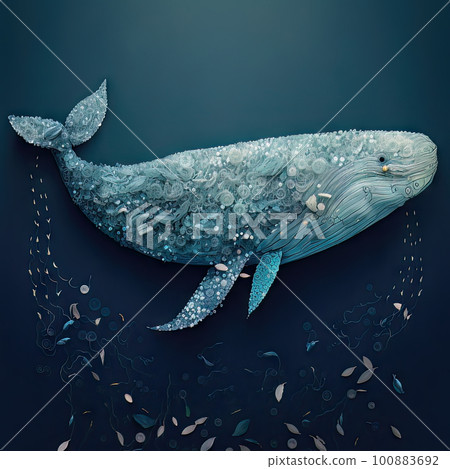 AI generated Whale made of garbage and plastic AI generated Whale made of garbage and plastic 100883692