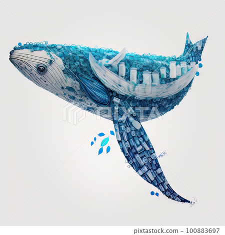 AI generated Whale made of garbage and plastic AI generated Whale made of garbage and plastic 100883697