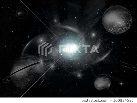 galaxy in a free space. 3D rendering galaxy in a free space. 3D rendering 100884585
