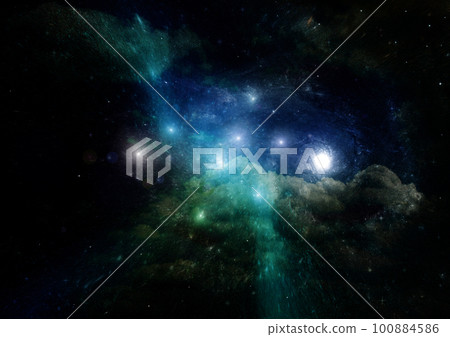 galaxy in a free space. 3D rendering galaxy in a free space. 3D rendering 100884586