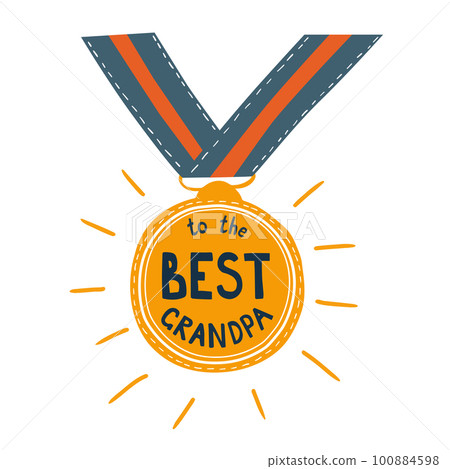 Best grandfather award badge. Medal for Fathers Day isolated element. Best grandpa congratulation 100884598