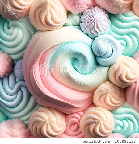 Fashionable and cute background with lots of fluffy pastel cream 100885135