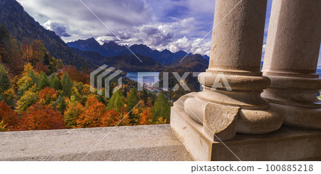 Hohenschwangau Castle View from Neuschwanstein Castle, Fussen, Germany 100885218