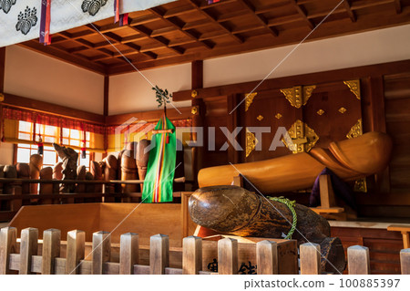 春天的田形神社、豐收節（愛知縣小牧市） 100885397