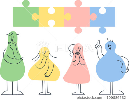people solving puzzles 100886382