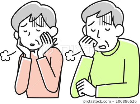 表情憂鬱的高級女人和高級男人的上半身 100886626