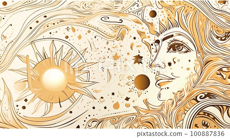 esoteric illustration, fortune telling predictions.Generative AI esoteric illustration, fortune telling predictions.Generative AI 100887836