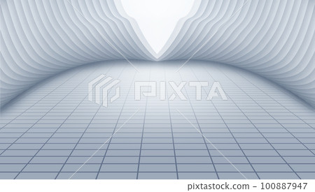Silver gray curved abstract building and vertical ground background 100887947