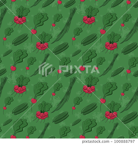 Vibrant contemporary seamless vegan pattern 100888797
