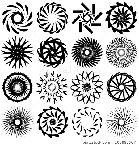 Geometric illustration set that can be used for icons and patterns 100889507