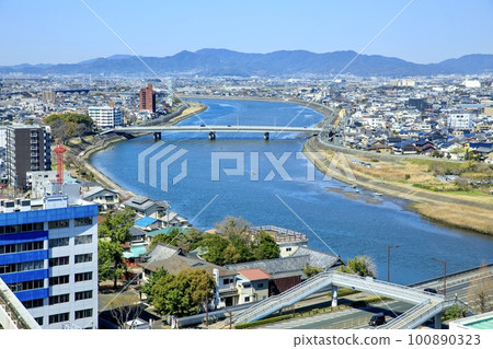 Toyohashi cityscape seen from Toyohashi City Hall 100890323