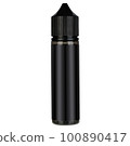 Vape black bottle with liquid mock-up. Electronic cigarette liquid flavour isolate on white. 100890417