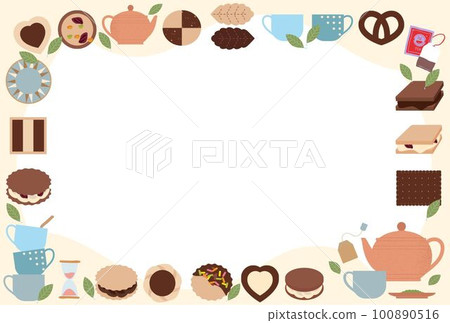 Tea time framed postcard 100890516