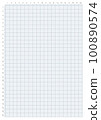 A4 size, graph paper with ruler, vector graphics 100890574