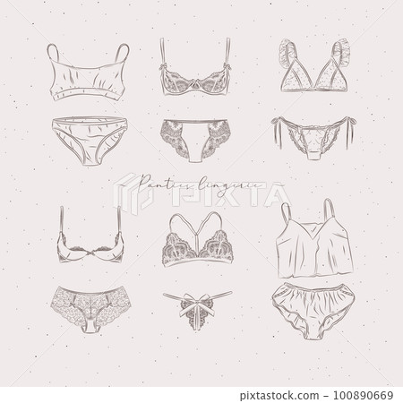 Lingerie set collection beige color Lingerie set collection beige color 100890669