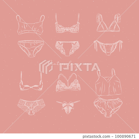 Lingerie set collection peach color Lingerie set collection peach color 100890671