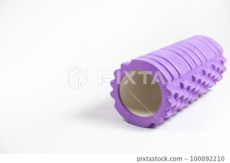 Massage roller, myofascial release. Sports equipment for self-massage of the muscles of the back and body. Massage roller, myofascial release. Sports equipment for self-massage of the muscles of the back and body. 100892210