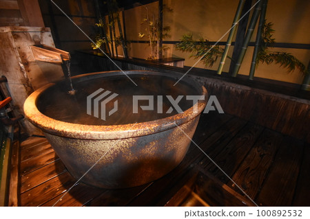Ichinoseki City, Tohoku, Iwate, Japan, free-flowing hot springs, open-air baths, cypress baths, World Heritage hidden inn Kajitsu no Mori 100892532