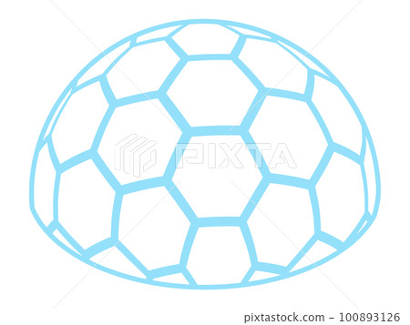 球形屏障的插圖_六邊形 100893126