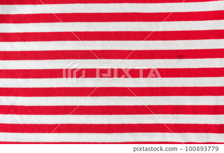 Fabric sample in red white horizontal stripe with worked. Background, texture. Fabric sample in red white horizontal stripe with worked. Background, texture. 100893779