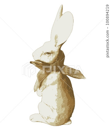 watercolor rabbit isolated on white background 100894219