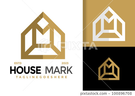 Letter M House estate logo vector icon illustration 100896708