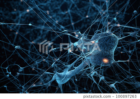 Neural networks abstract concept visualization, AI generative image 100897263