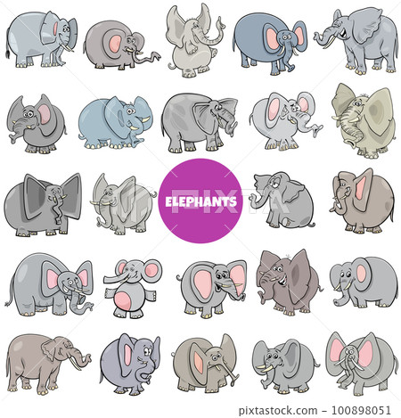 cartoon elephants animal characters big set cartoon elephants animal characters big set 100898051