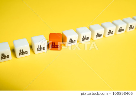 Disruption of the industrial production chain. Halting the assembly line and creating a bottleneck in the manufacturing process. Interruption in the flow of goods or services 100898406