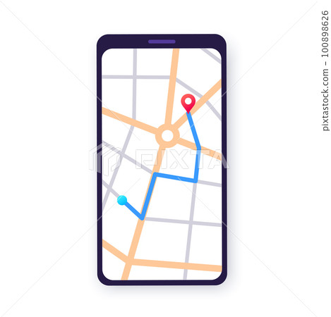 GPS navigation in smartphone GPS navigation in smartphone 100898626
