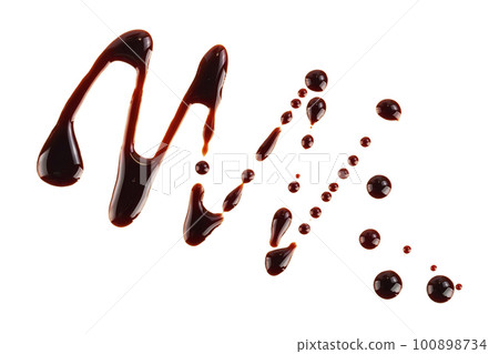 Balsamic vinegar isolated on white background. Top view. Flat lay Balsamic vinegar isolated on white background. Top view. Flat lay 100898734