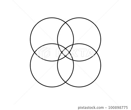 Venn diagram template with 4 overlapped circles. Layout for business chart, presentation, logistic or analytics schema isolated on white background 100898775