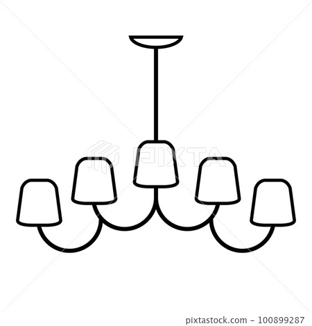 Chandelier icon on white. 100899287