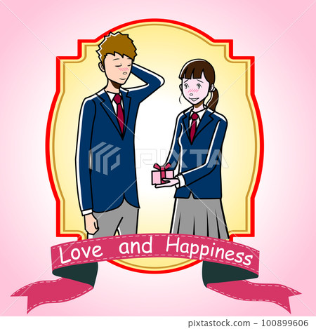 Junior high school students giving gifts 100899606