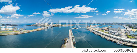 "Aomori Prefecture" Hachinohe Port and Hachinohe City with Blue Sky "Aomori Prefecture" Hachinohe Port and Hachinohe City with Blue Sky 100899901