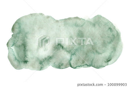 Abstract pale green watercolor free shape stain. Delicate light watercolor greenish grey textured blob for banner decoration, background, stamp Abstract pale green watercolor free shape stain. Delicate light watercolor greenish grey textured blob for banner decoration, background, stamp 100899903
