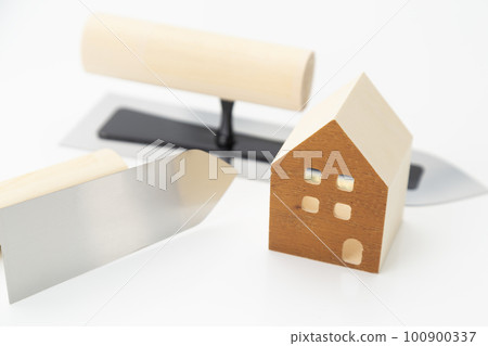 Housing plastering construction image Housing plastering construction image 100900337