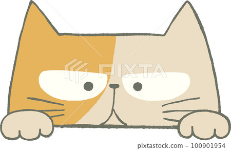 Illustration of a cute cat peeking Illustration of a cute cat peeking 100901954