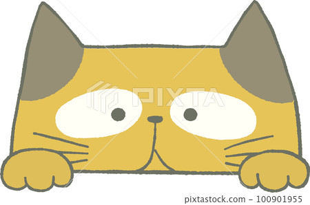 Illustration of a cute cat peeking Illustration of a cute cat peeking 100901955