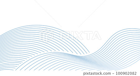 Wave lines smooth flowing dynamic multicolor gradient isolated on