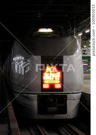 Takasaki Line Limited Express Akagi: Series 651 train (Ueno Station horizontal platform) 100903033