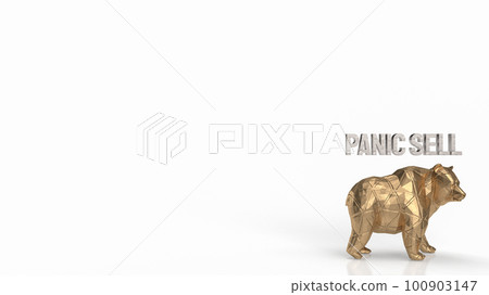 The Bear and Panic sell text for Business Crisis concept 3d rendering The Bear and Panic sell text for Business Crisis concept 3d rendering 100903147