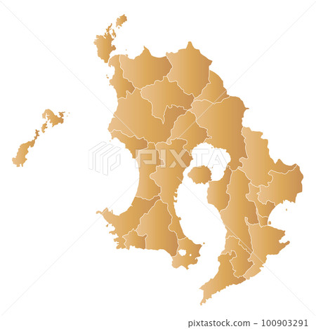 Kagoshima prefecture and municipalities map 100903291