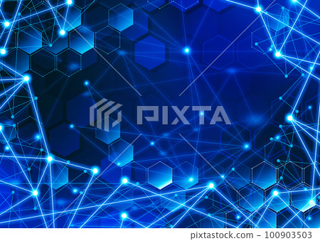 Blue digital network image background 100903503
