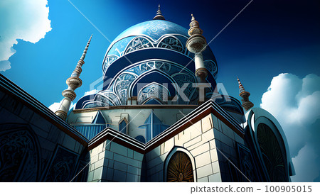The Blue Mosque, Istanbul, Turkey. Ai generated 100905015