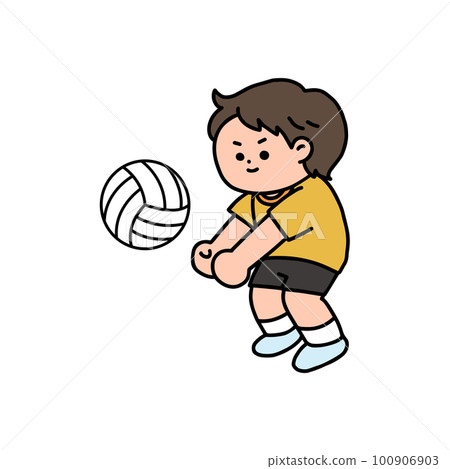 Girl playing volleyball 100906903